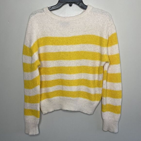 A.P.C. Womens Lia Yellow-Stripe Pullover Sweater Sz XL Alpaca-Wool-Blend Paris - Picture 4 of 7